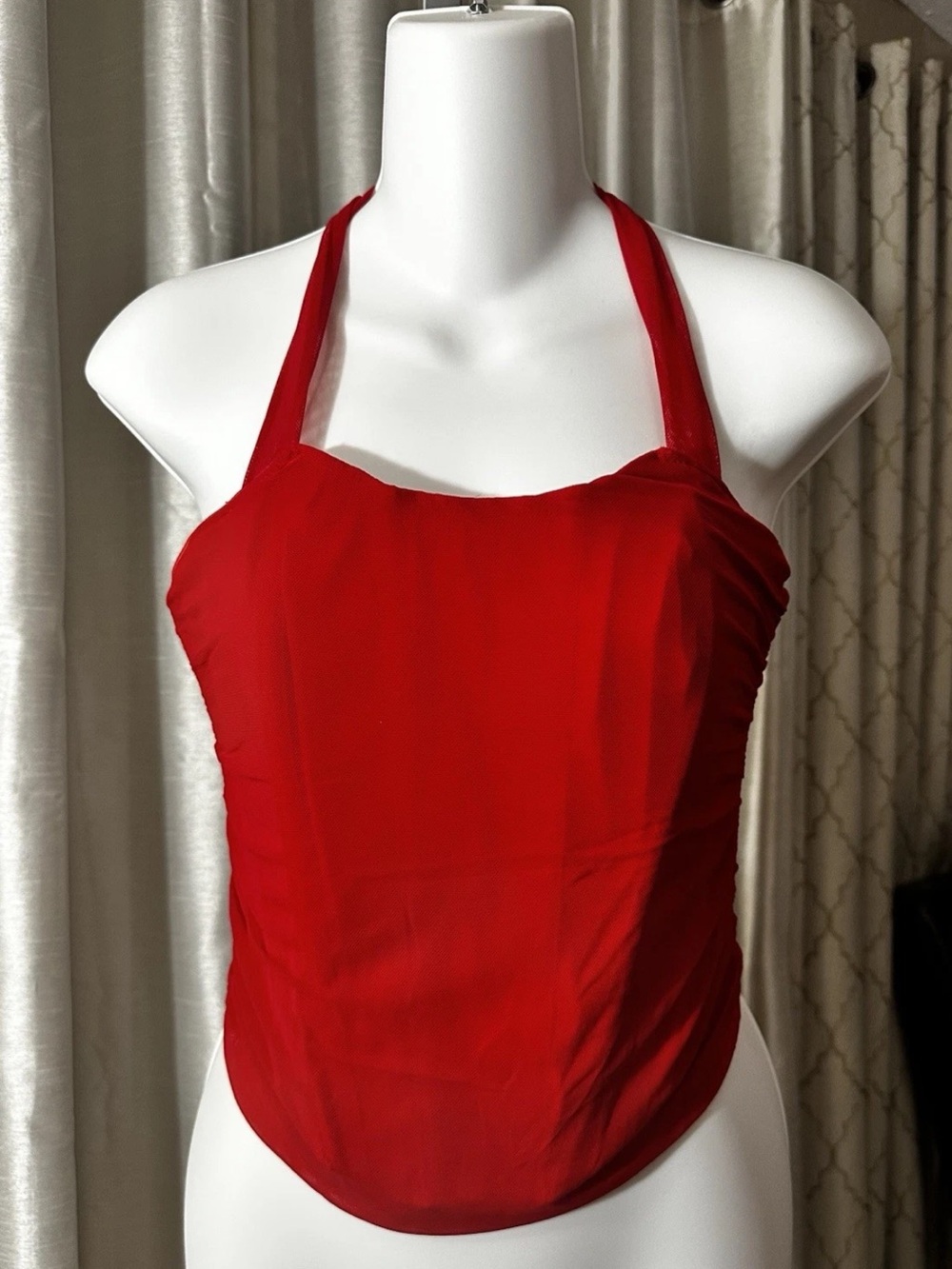 SHEIN Red Halter Bustier Camisole